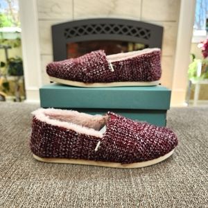 Toms Alpargata Multi Sweater Knit Burgundy Shoes